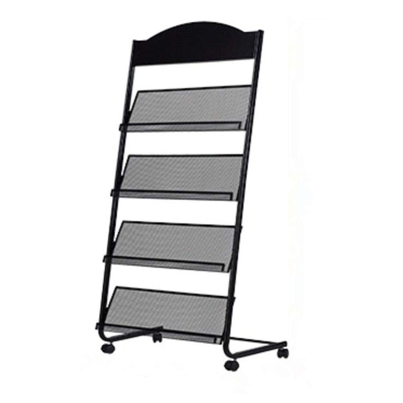 GenMo Iron Simple Floor-Standing Magazine Display Rack - Black - Image 1